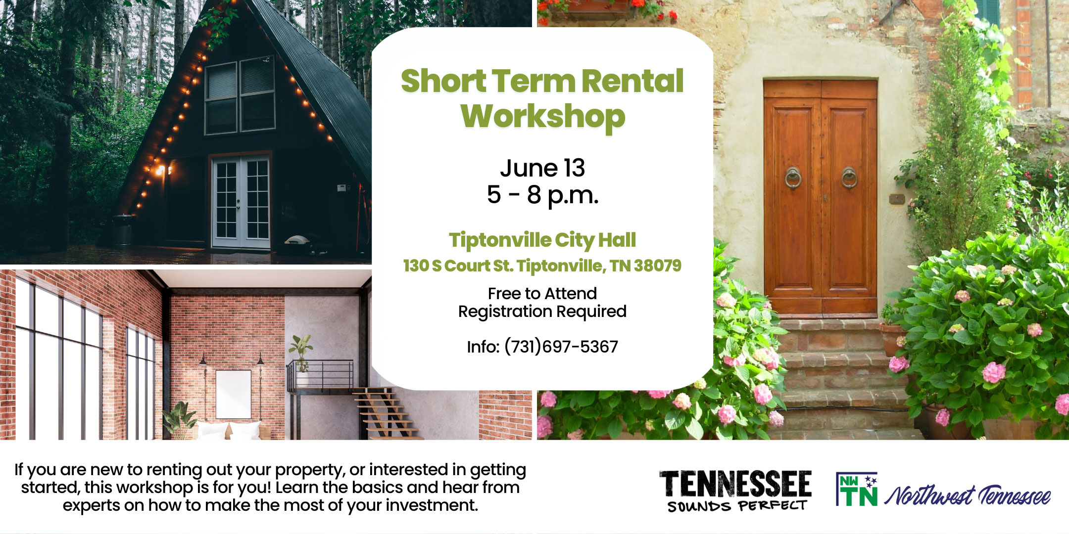 Short Term Rental Workshop, Tiptonville, TN